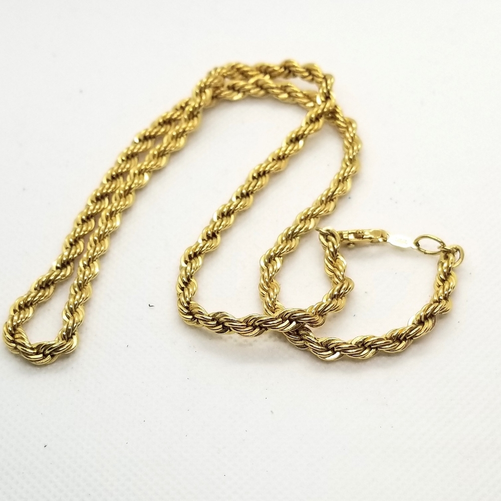 Necklace 22KLG Rope Chain - Picture 2 of 6